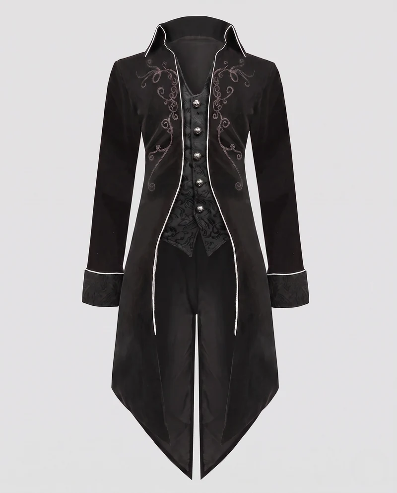 Damen elegante Frackjacke mit aufwändigen Verzierungen und asymmetrischem Schnitt Nord Taschen
