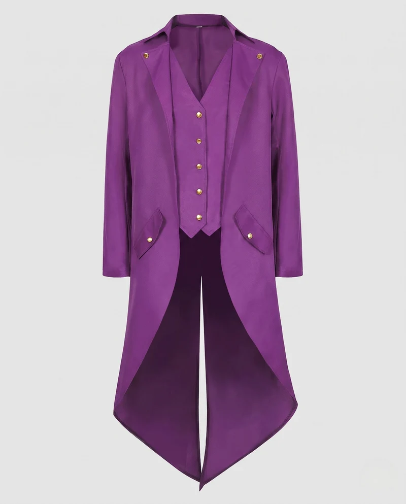 Damen elegante Frackjacke mit asymmetrischem Saum und goldenen Akzenten Nord Taschen