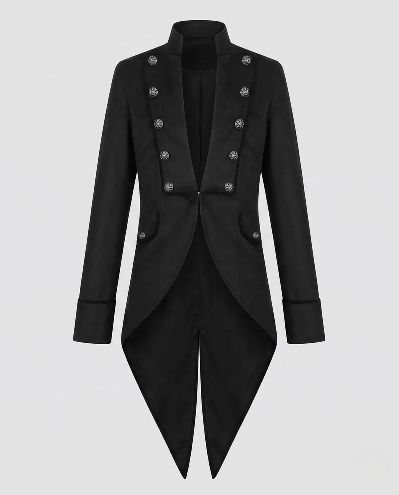 Damen eleganter Frack mit asymmetrischem Saum und aufwendigen Verzierungen Nord Taschen