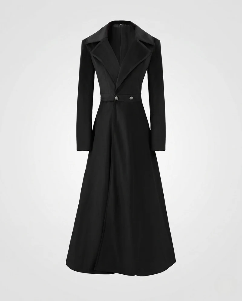 Elegante Damen-Frack mit breitem Revers und tailliertem Schnitt Nord Taschen