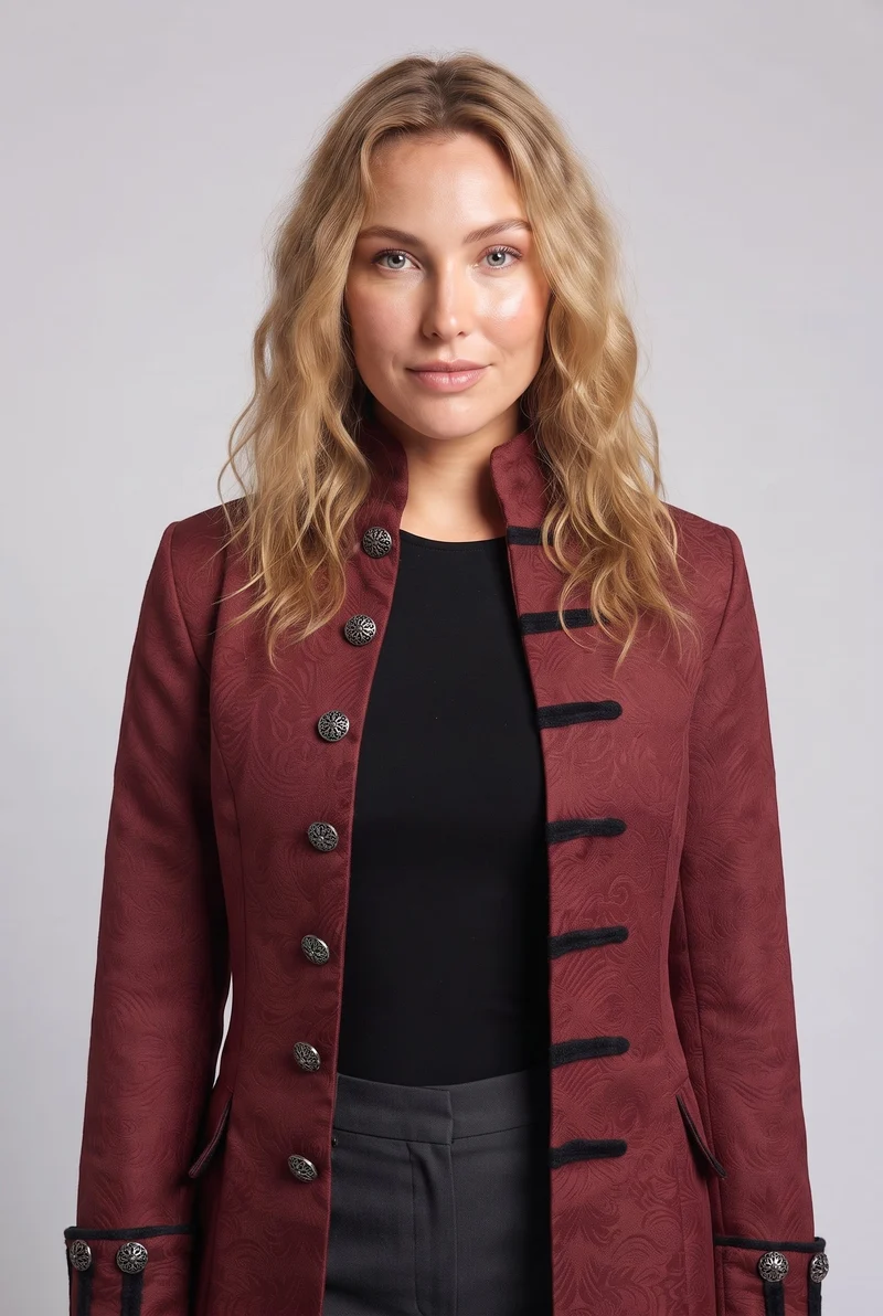 Damen eleganter Frack mit aufwändigem Jacquardmuster Nord Taschen