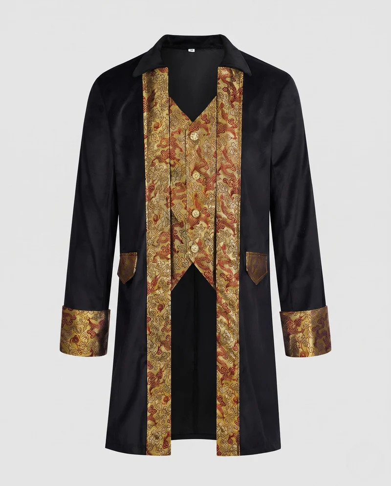 Damen eleganter Frack mit aufwendigen Verzierungen und goldenen Akzenten Nord Taschen