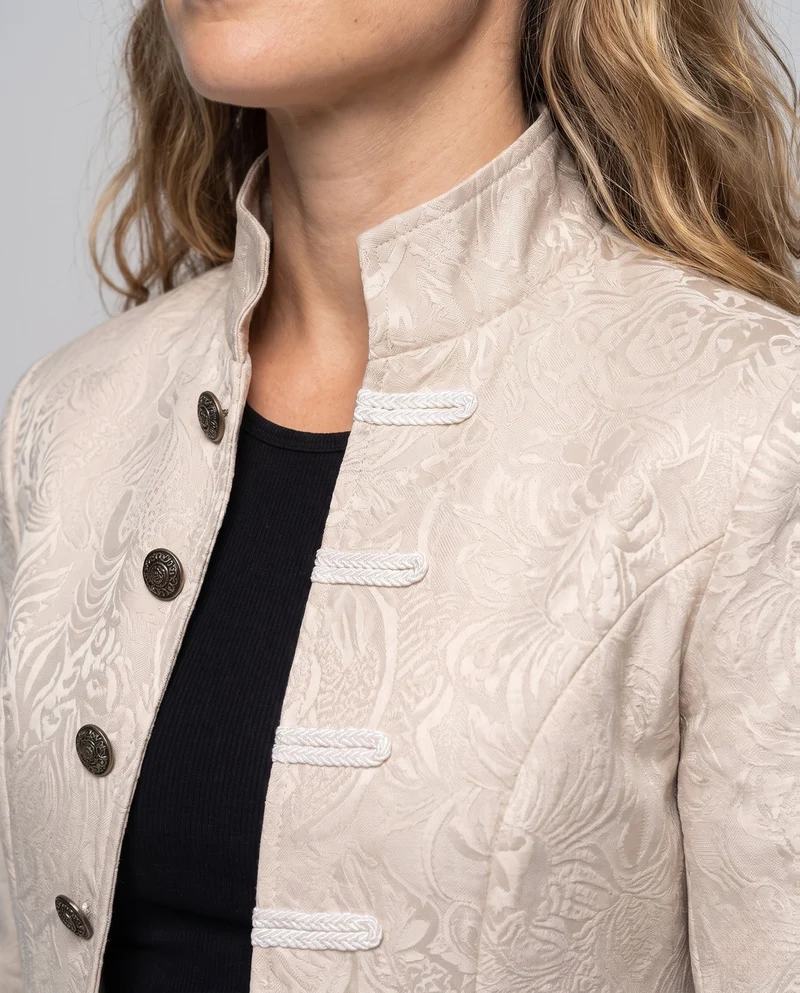 Damen elegante historische Frack mit dekorativen Knopfdetails Nord Taschen