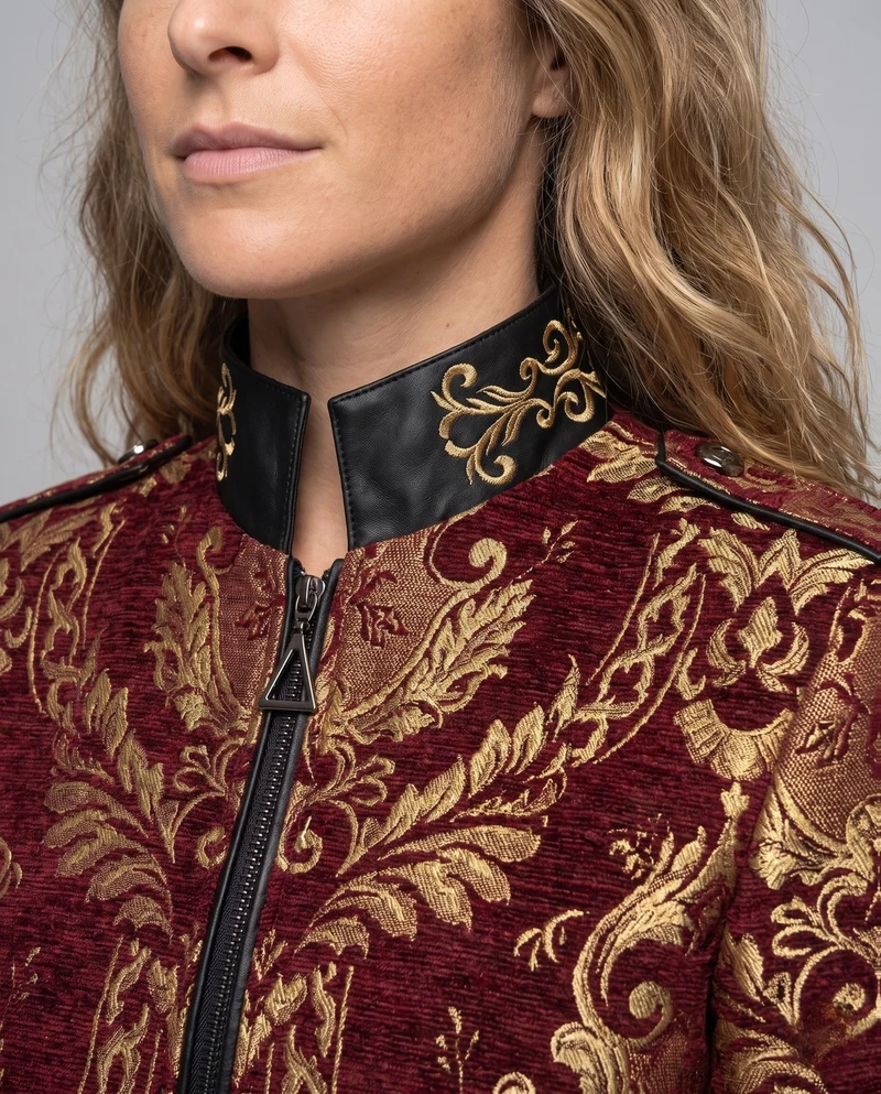 Damen eleganter Jacquard-Frack mit aufwendigen Verzierungen Nord Taschen