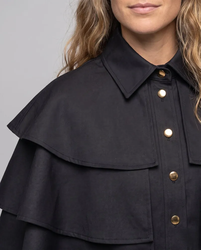 Damen eleganter Kapuzenmantel mit Rüschenelementen Nord Taschen