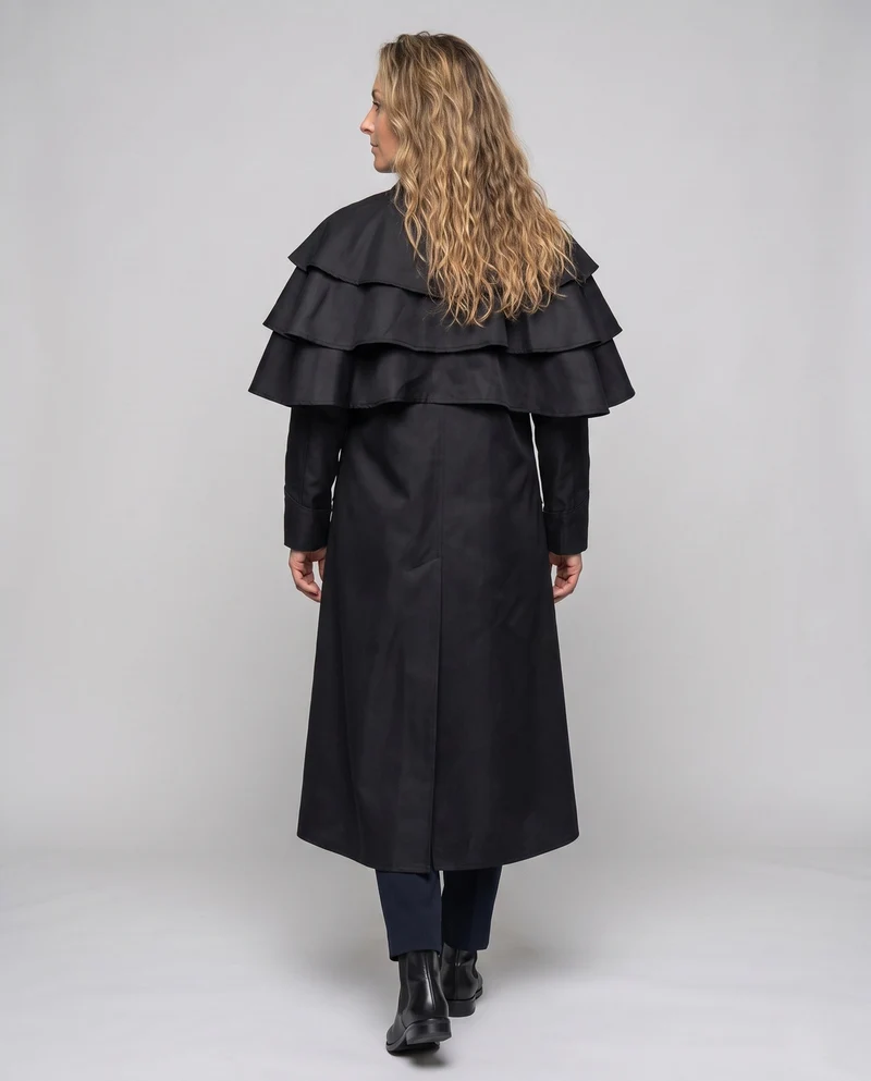 Damen eleganter Kapuzenmantel mit Rüschenelementen Nord Taschen