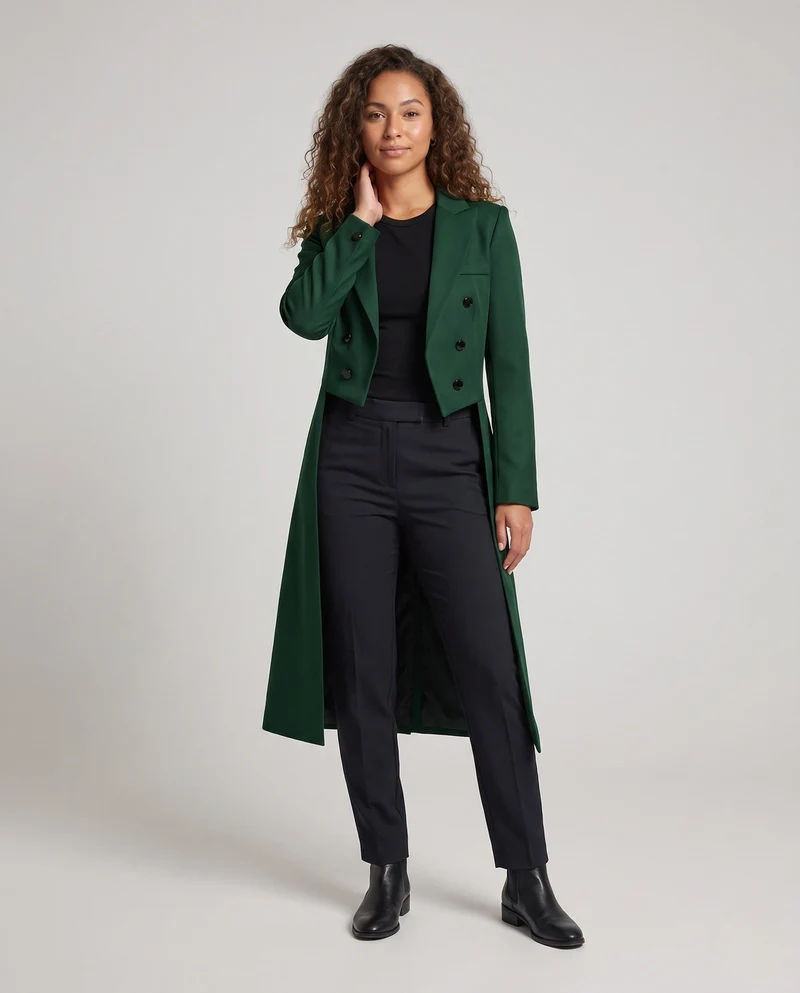 Elegante Damen Steppjacke mit asymmetrischem Saum und dekorativen Knöpfen Nord Taschen