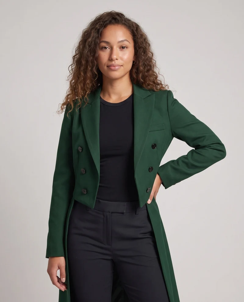 Elegante Damen Steppjacke mit asymmetrischem Saum und dekorativen Knöpfen Nord Taschen