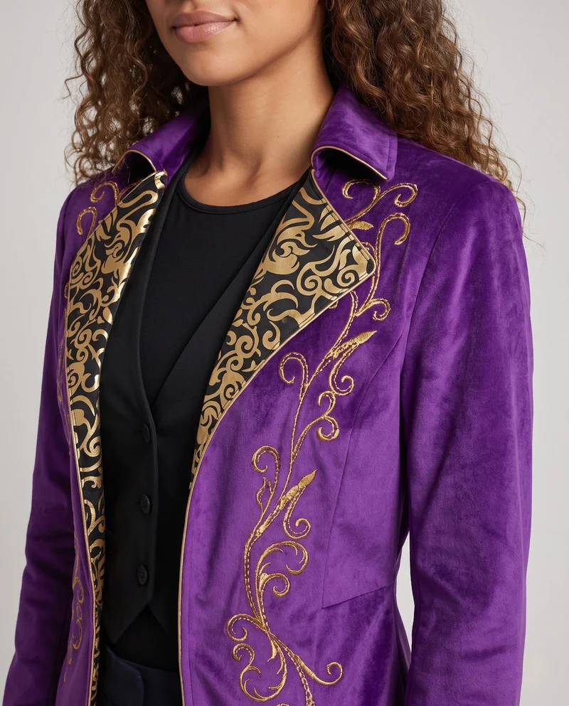 Damen eleganter traditioneller Mantel mit aufwendigen Verzierungen Nord Taschen