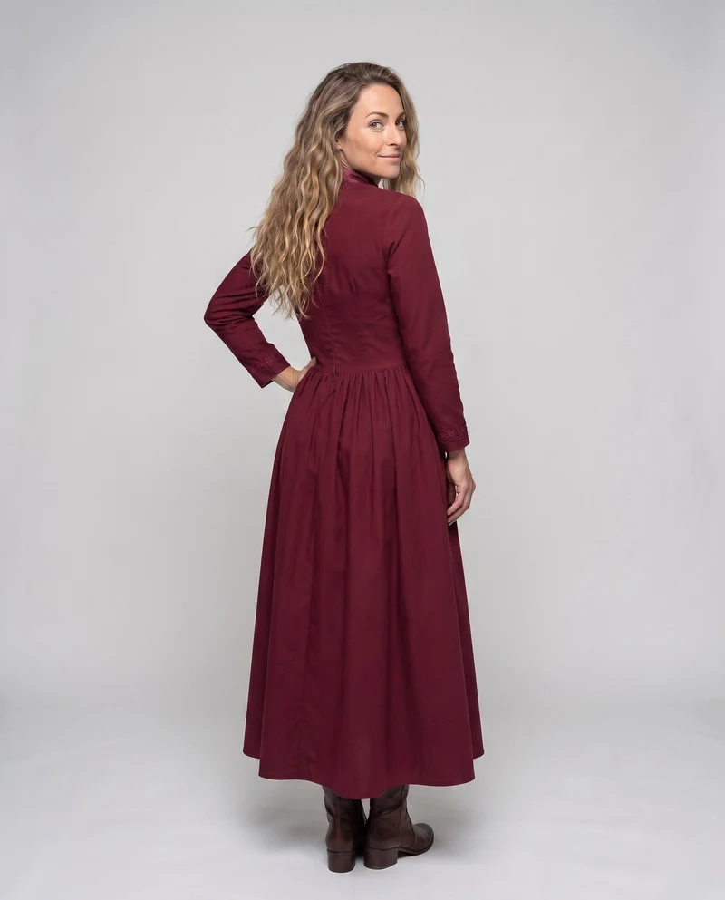 Frauen Elegante Maxi Kleid mit Floral Spitze Verzierungen und Maßgeschneidert Schnitt Nord Taschen