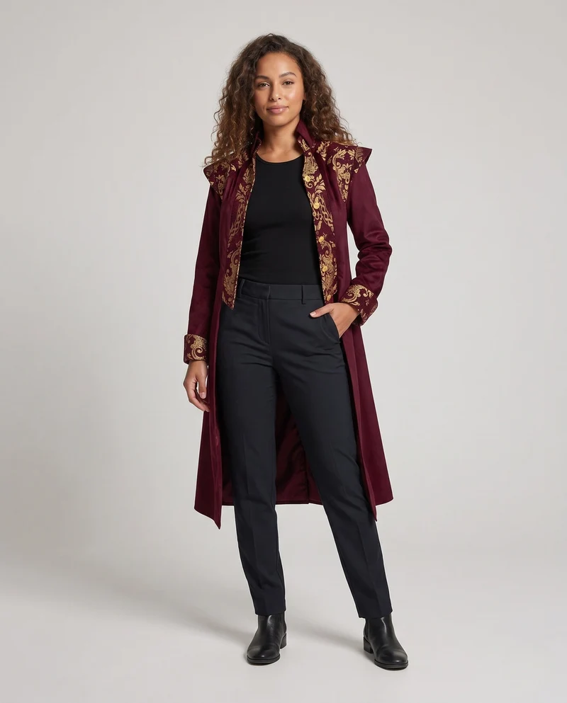 Damen Festkleid mit exquisiten Verzierungen und eleganten Hosen Nord Taschen