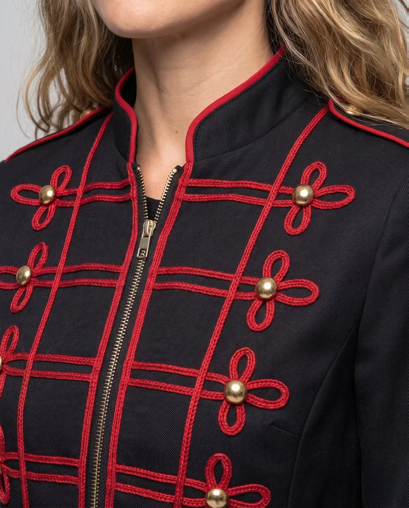Frauen historische Militärjacke mit goldenen Verzierungen Nord Taschen