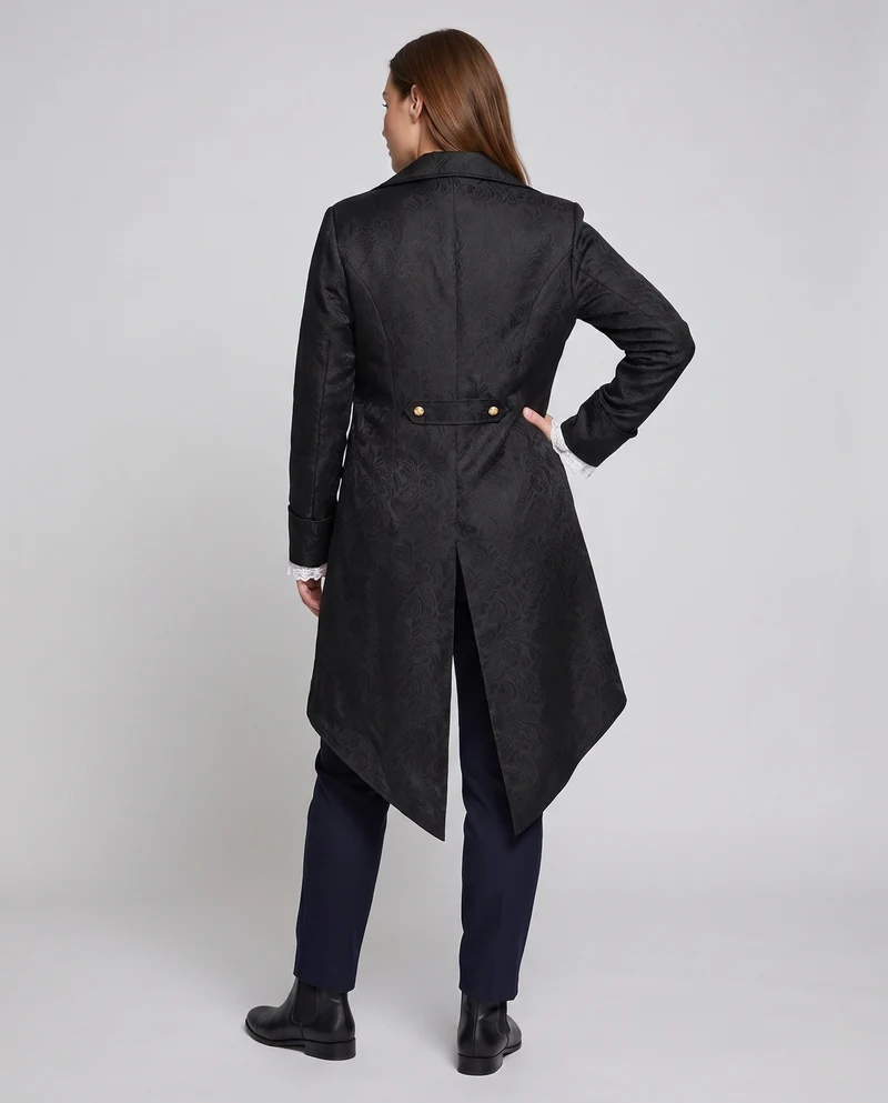 Damen historische Frockcoat mit detaillierten goldenen Verzierungen Nord Taschen
