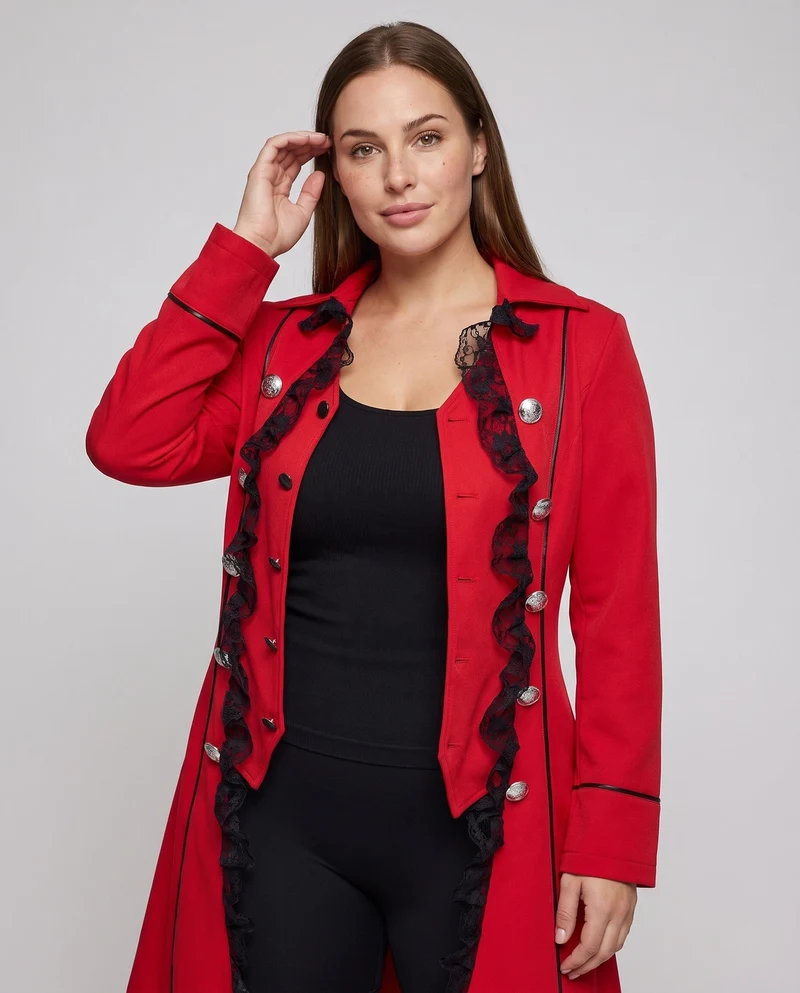Damen historischer Schnittmantel mit elegantem Spitzenbesatz Nord Taschen
