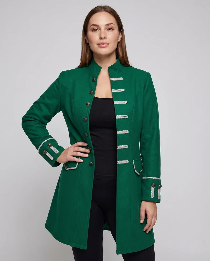 Frauen historische Gehrock mit aufwendigen Knopfdetails und eleganten Akzenten Nord Taschen
