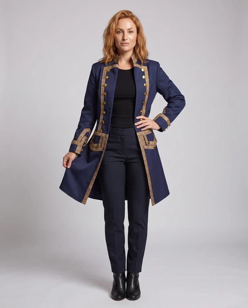 Damen historische Frack mit luxuriösen goldenen Details Nord Taschen