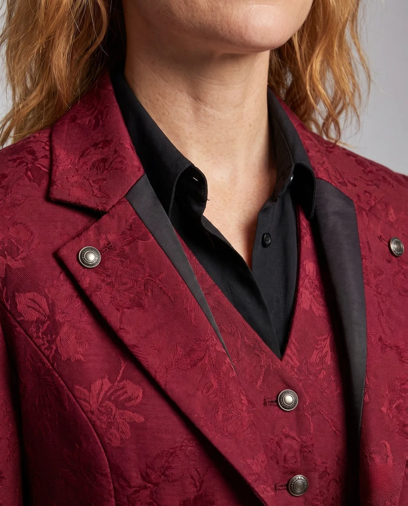 Damen historische Frack mit zartem floralen Muster und eleganten Knöpfen Nord Taschen