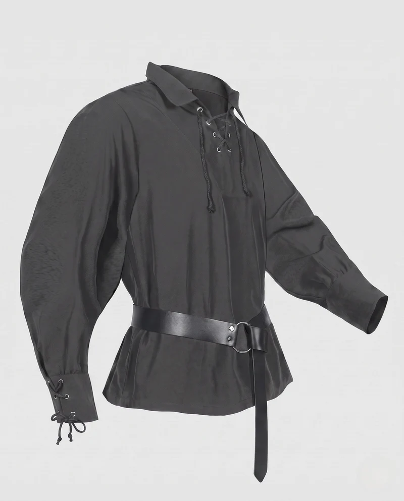 Damen historische Bluse mit elegantem Schnürdesign Nord Taschen