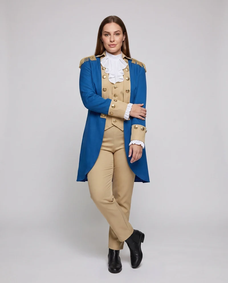 Damen historisches Kostümset mit elegantem Frack und Hose Nord Taschen