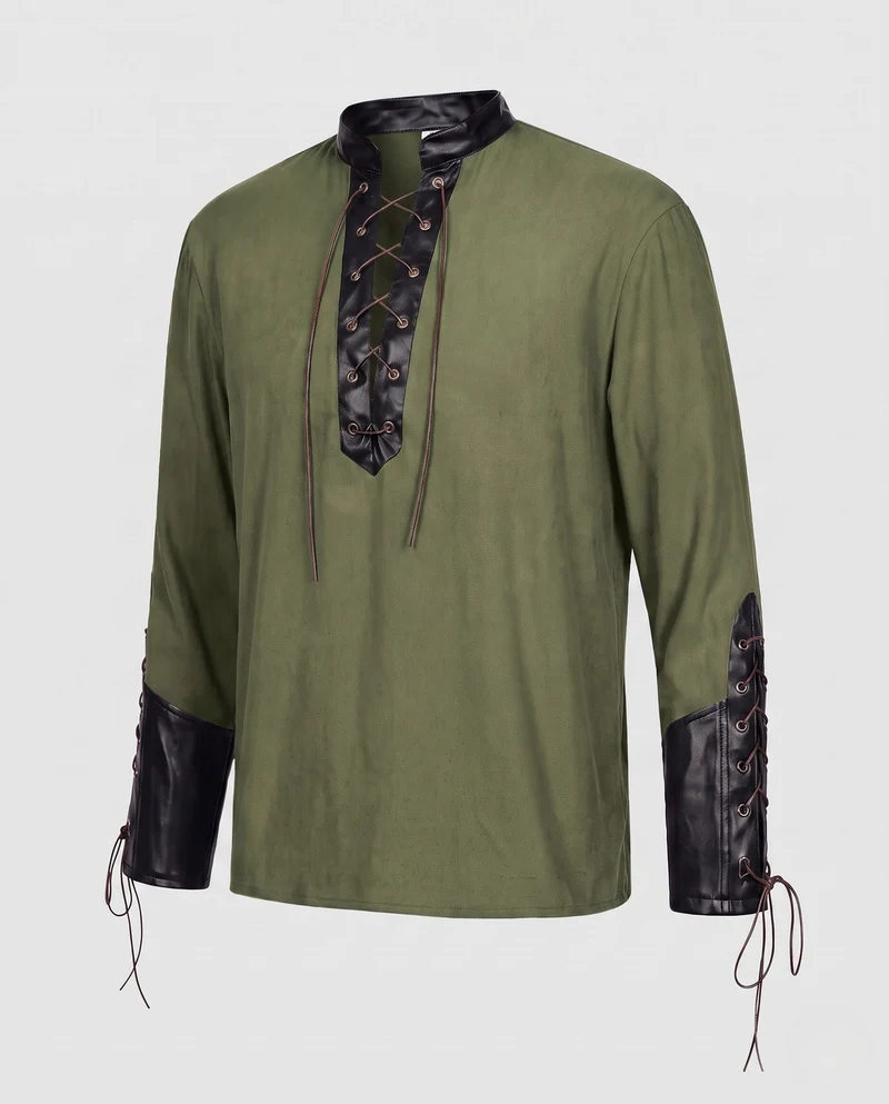 Frauenhistorisches Shirt mit dekorativen Schnürdetails und künstlerischen Ärmeln Nord Taschen