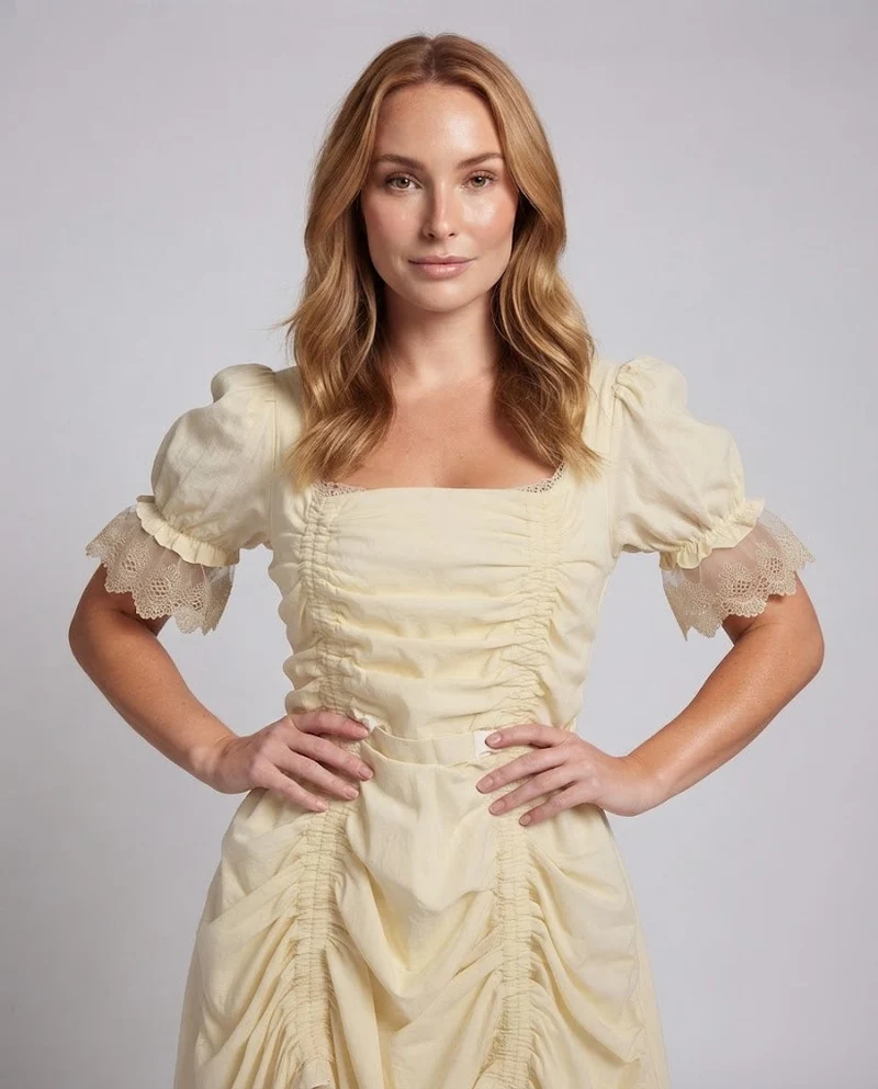 Damenkleid mit Rüschen und Spitzenbesatz Nord Taschen