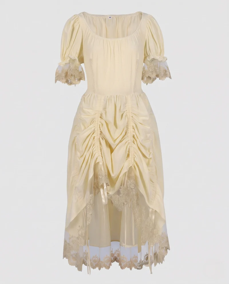 Damenkleid mit Rüschen und Spitzenbesatz Nord Taschen