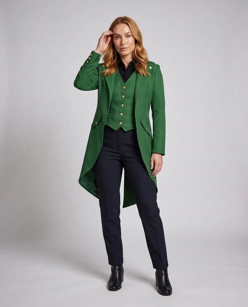 Damen Kostümjacke im Vintage-Stil mit asymmetrischem Saum Nord Taschen