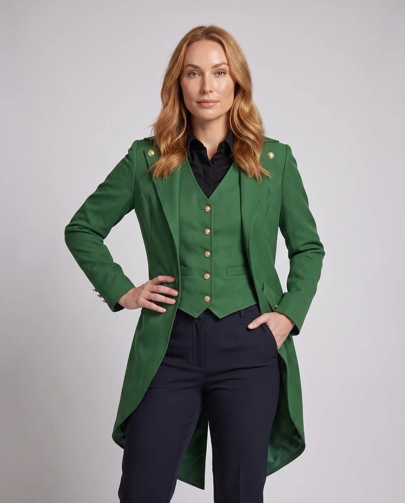 Damen Kostümjacke im Vintage-Stil mit asymmetrischem Saum Nord Taschen