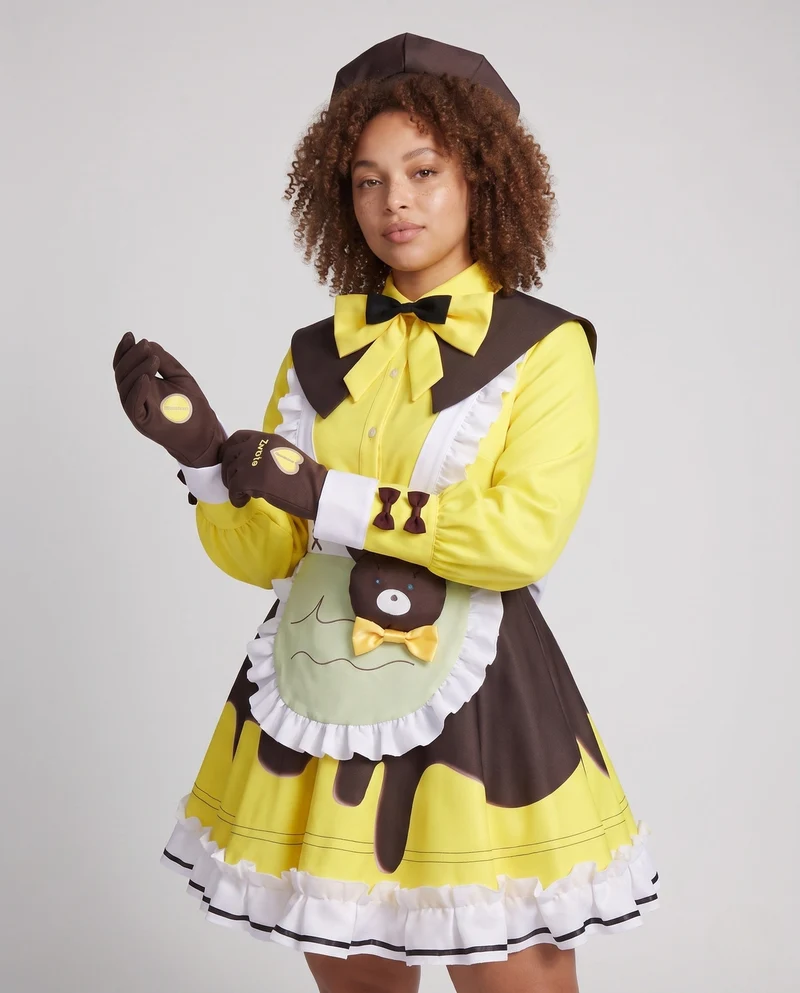 Damen Kostümkleid mit Tiermotiven und verschiedenen Accessoires Nord Taschen