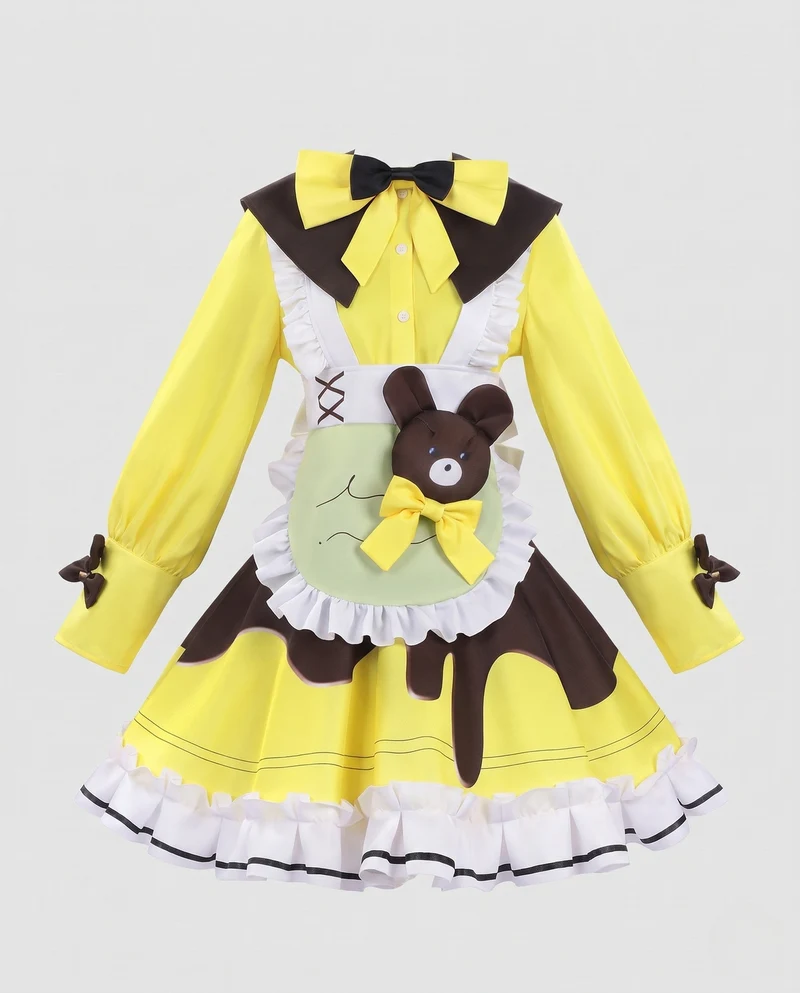 Damen Kostümkleid mit Tiermotiven und verschiedenen Accessoires Nord Taschen