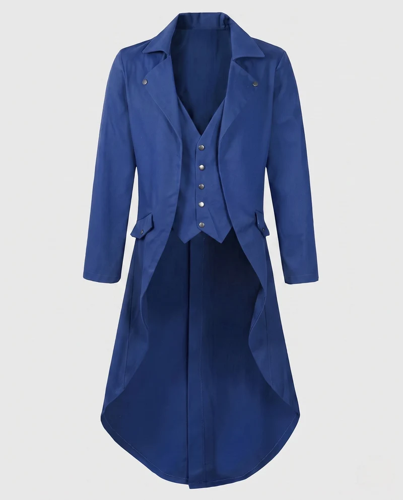 Damen Langmantel mit asymmetrischem Schnitt und aufwändigen Knopfdetails Nord Taschen
