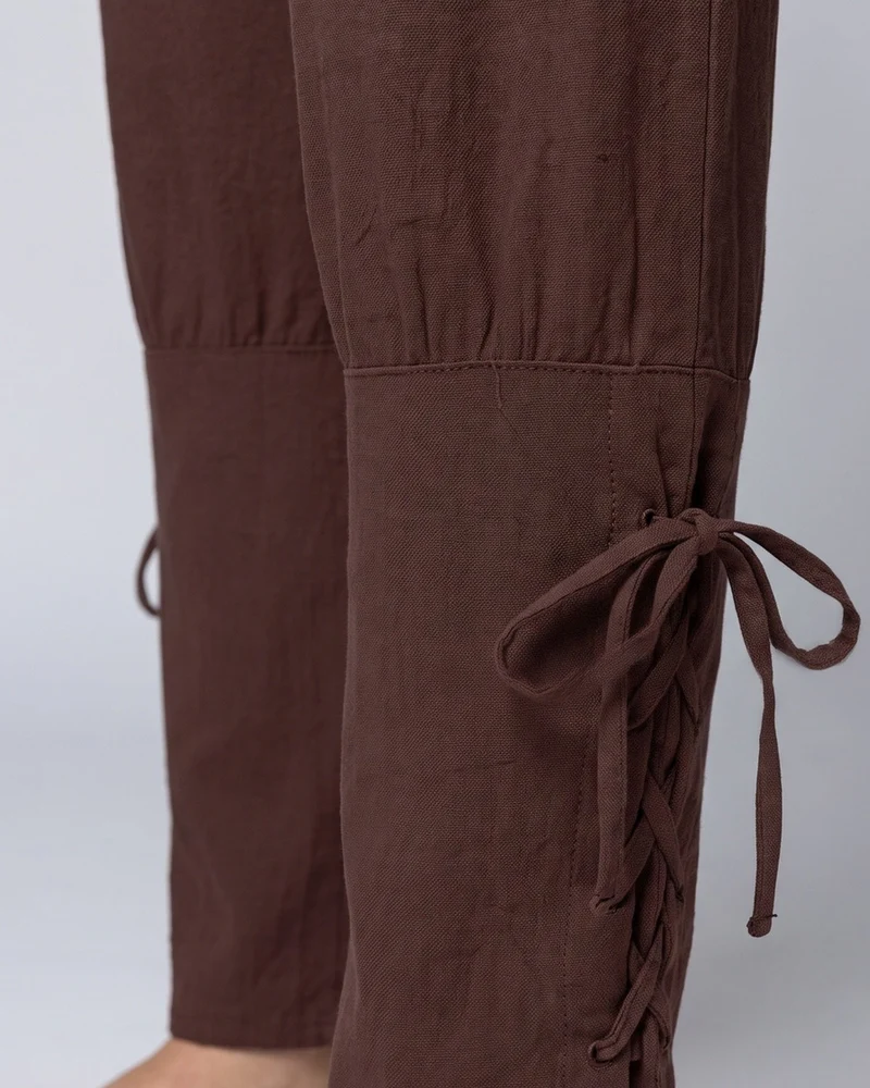 Damen Casual Chino-Hose mit verstellbaren Knöchelriemen Nord Taschen