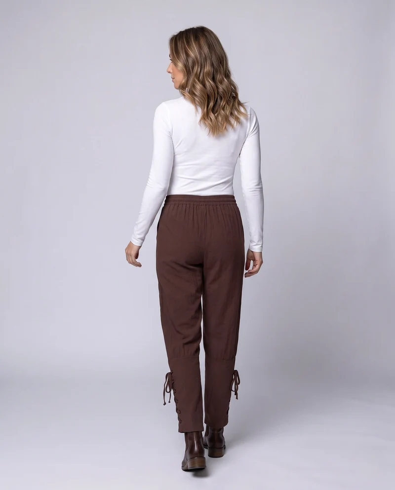 Damen Casual Chino-Hose mit verstellbaren Knöchelriemen Nord Taschen