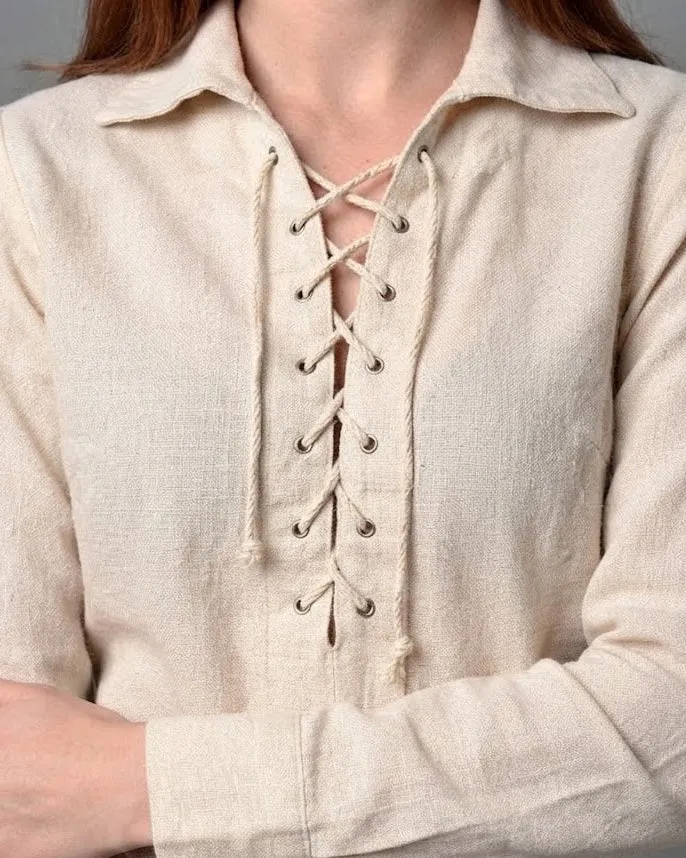 Damen Freizeit Langarmshirt mit Kordelzug Nord Taschen