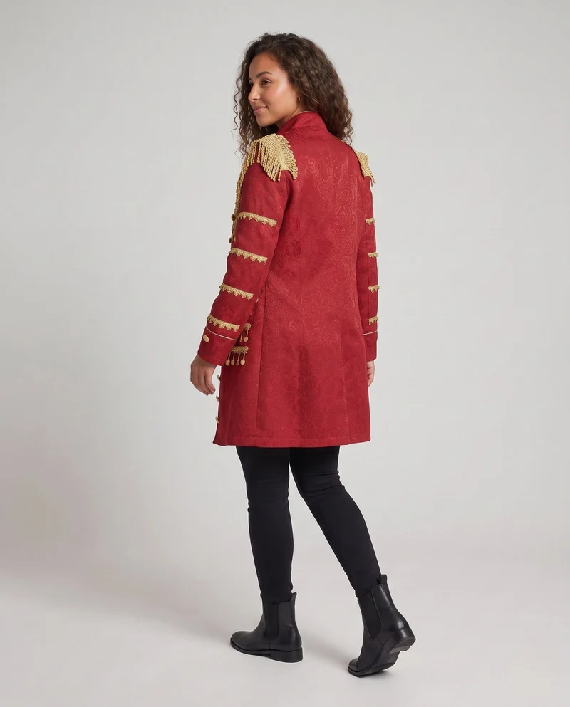 Damen Militärisch Inspirierter Langer Blazer Nord Taschen
