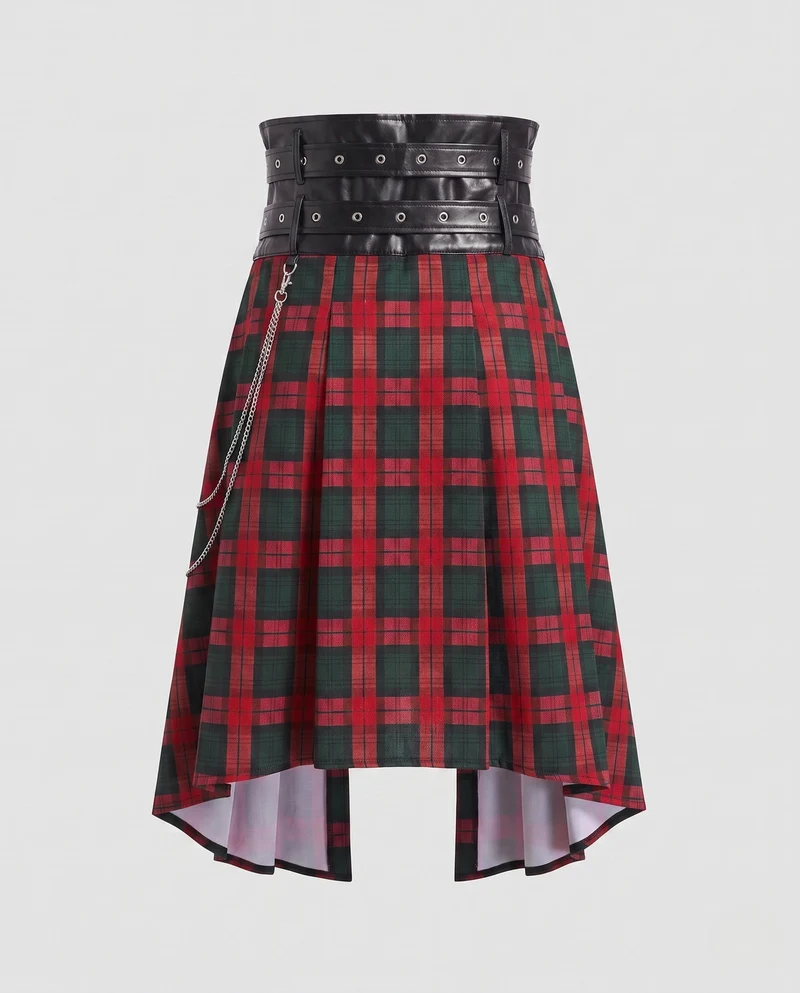 Damen Faltenrock mit asymmetrischem Schnitt und dekorativen Details Nord Taschen