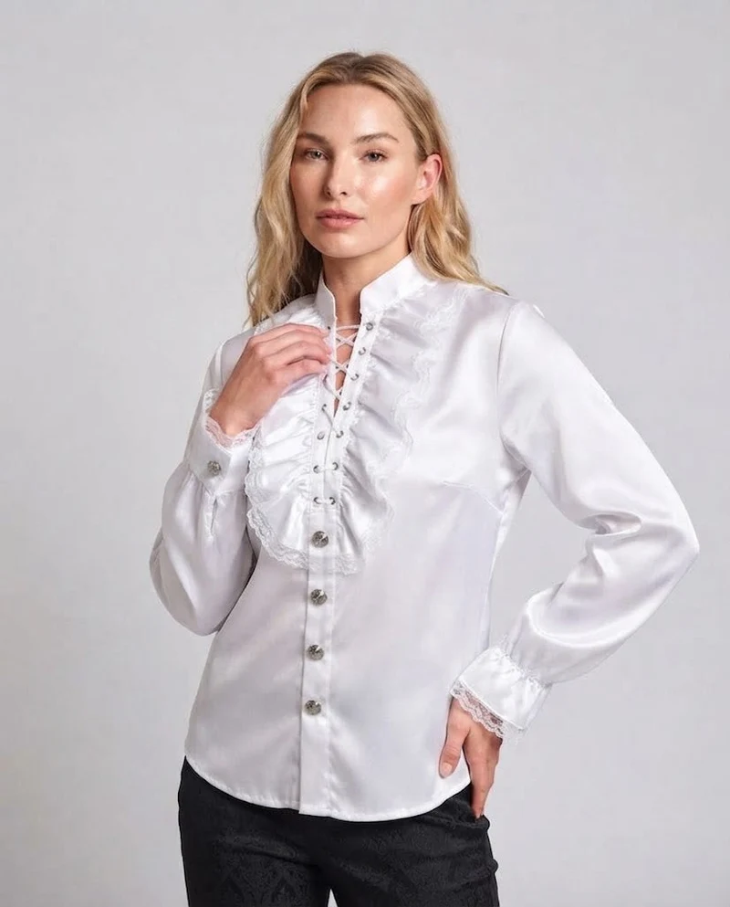 Damen Rüschbluse mit eleganten Details Nord Taschen