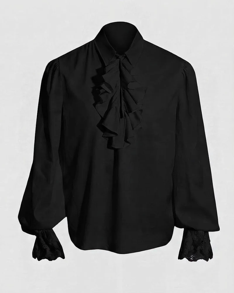 Damen Rüschbluse mit elegantem Kragenbereich Nord Taschen