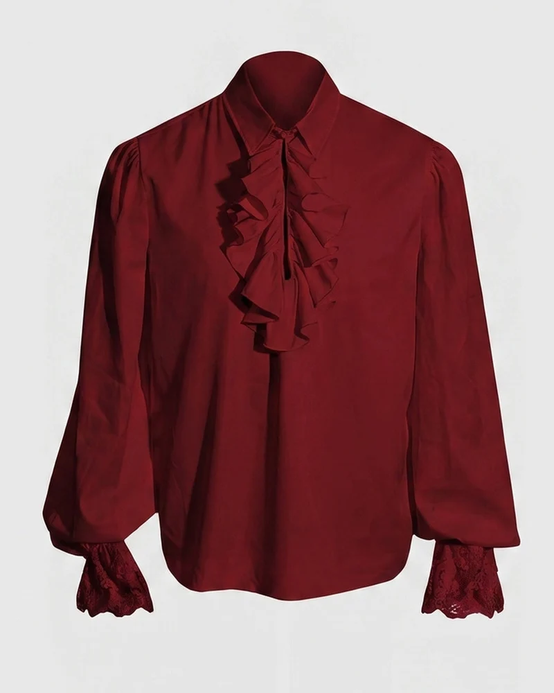 Damen Rüschbluse mit elegantem Kragenbereich Nord Taschen
