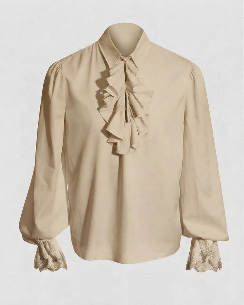Damen Rüschbluse mit elegantem Kragenbereich Nord Taschen