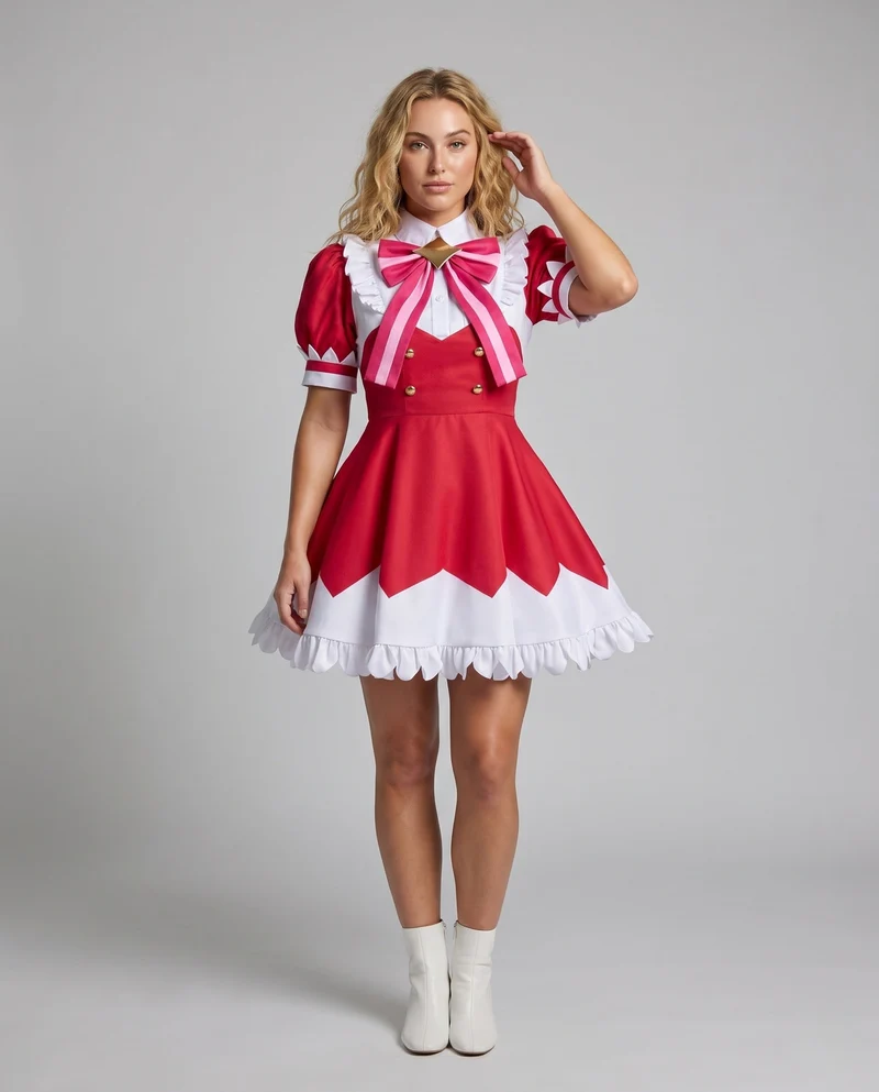 Damen stilvolles Cosplay-Kleid mit eleganten Rüschen und auffälligen Details Nord Taschen