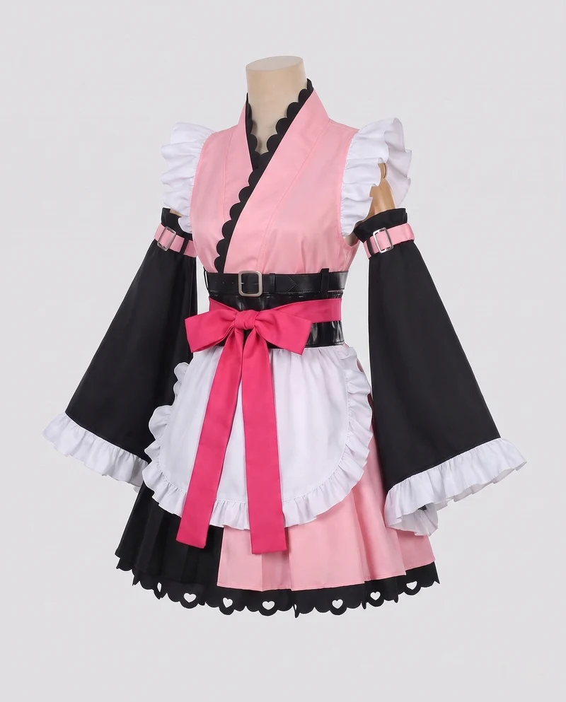 Damen traditionelle Kimono-Kleid mit blühenden Akzenten und fließenden Ärmeln Nord Taschen