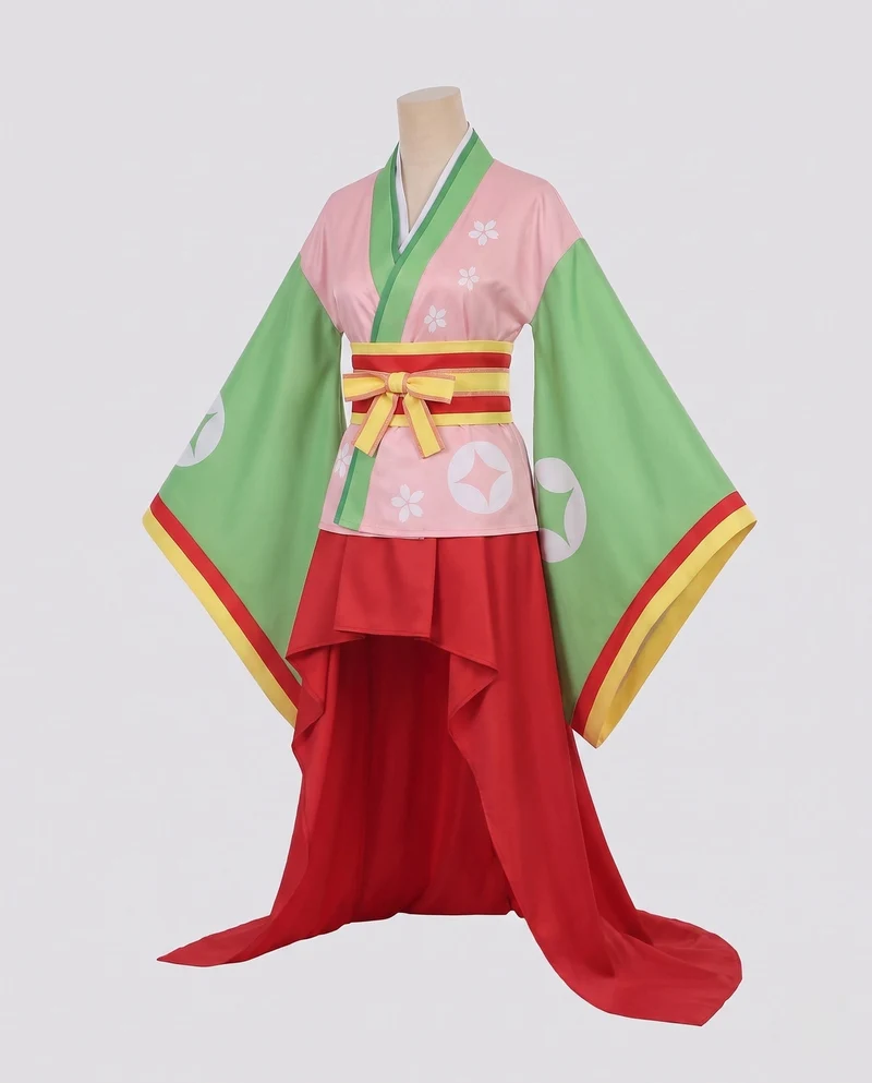 Damen traditionelle Kimono-Kleid mit blühenden Akzenten und fließenden Ärmeln Nord Taschen