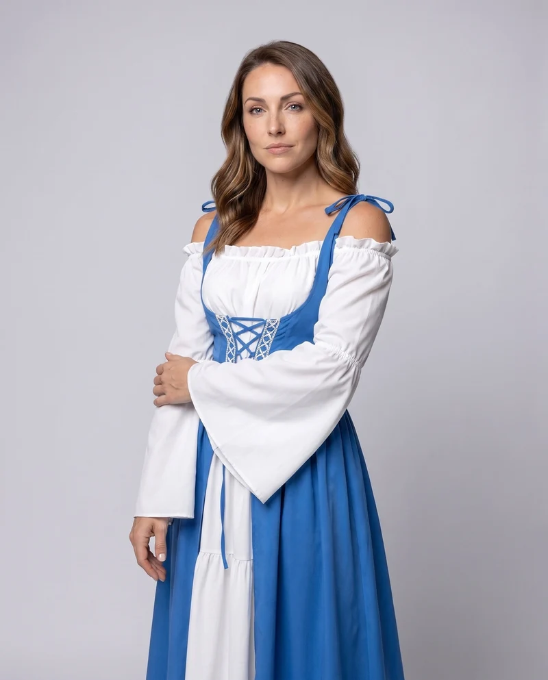 Damen Elegantes Langkleid mit Verspielt Schnitt Nord Taschen