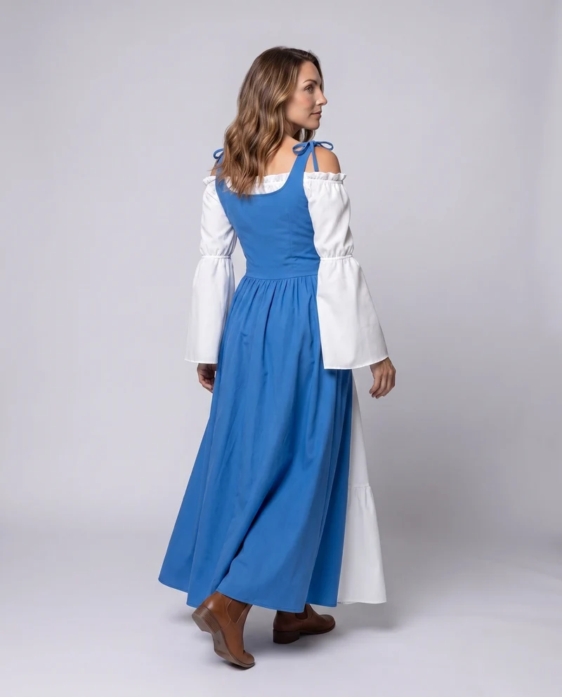Damen Elegantes Langkleid mit Verspielt Schnitt Nord Taschen