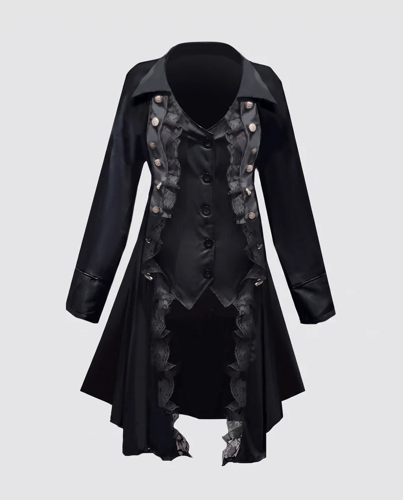 Damen Elegantes Gothic-Kostüm mit filigranen Spitzenakzenten Nord Taschen