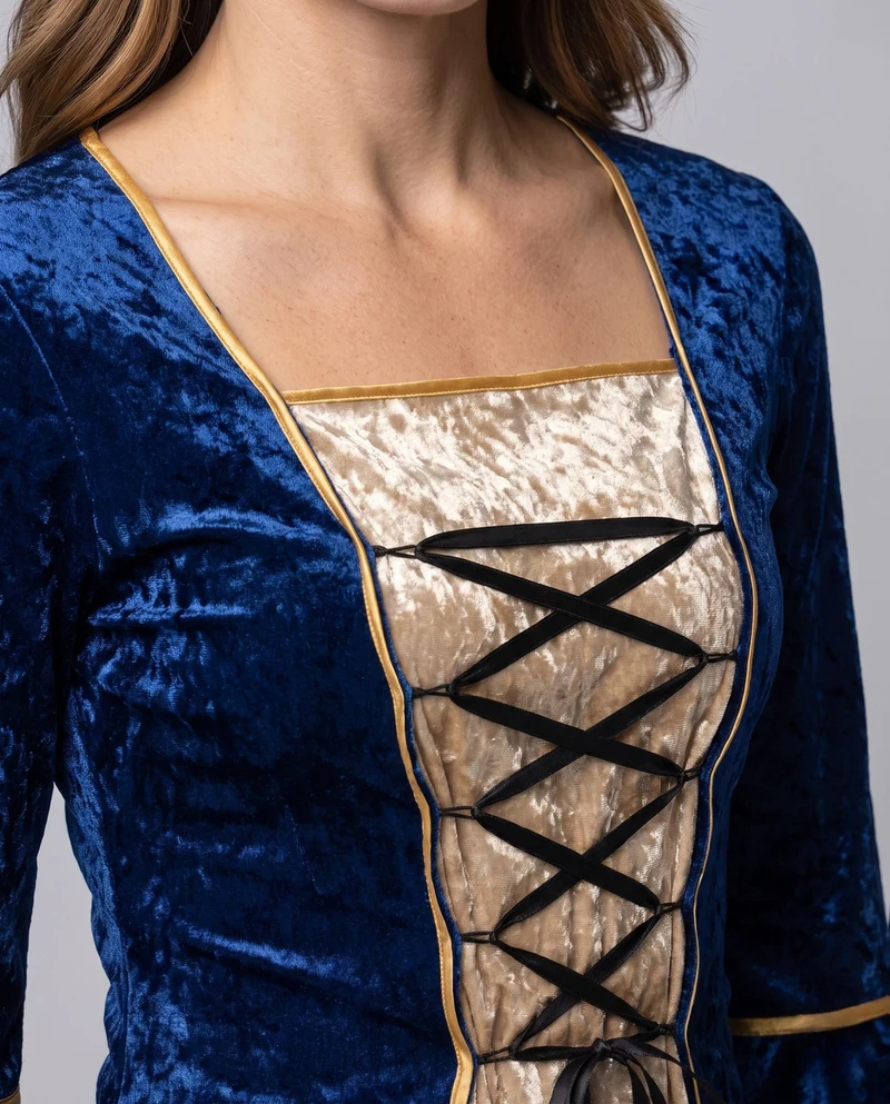 Damen elegantes historisches Kleid mit fließenden Ärmeln Nord Taschen