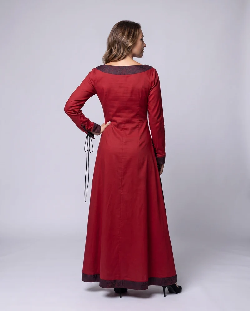 Damen elegantes historisches Kleid mit langen Ä sleeves und Spitzenakzenten Nord Taschen