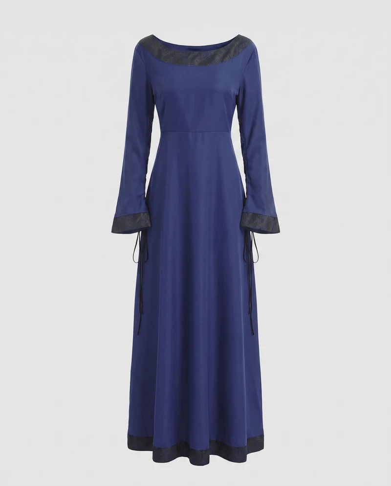 Damen elegantes historisches Kleid mit langen Ä sleeves und Spitzenakzenten Nord Taschen