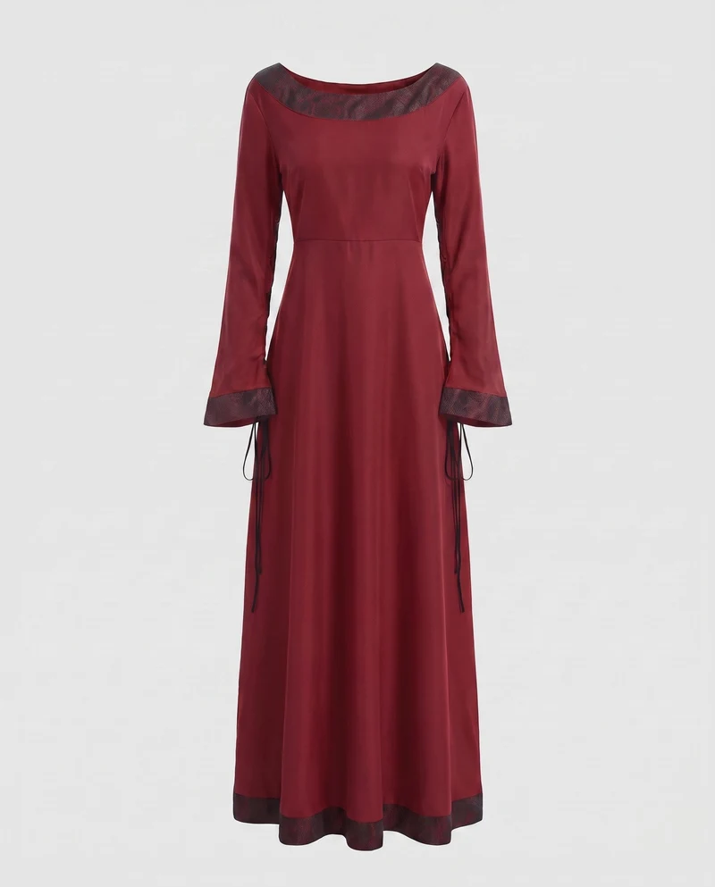 Damen elegantes historisches Kleid mit langen Ä sleeves und Spitzenakzenten Nord Taschen